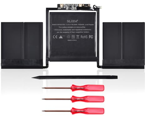 SLODA A1706 A1819 - Batería para ordenador portátil para MacBook Pro de 13 pulgadas A1706 (Late 2016 Mid 2017) Touch Bar versión EMC 3071 3163 [11.41V 4320mAh]