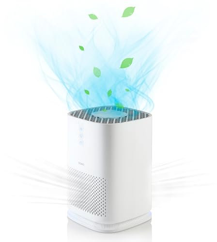DOMO DO264AP Luftreiniger HEPA Filter - Gegen Schimmel Staub Pollen Gerüche - Für Räume bis max 20m²/ 50m³ - Ruhemodus < 61dB - Airpurifier mit Smart Filter Reset - 3 Geschwindigkeiten und Schlafmodus