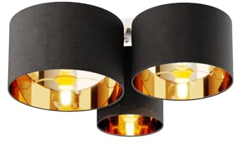 Lindby Deckenlampe 'Laurenz' (Modern) in Alu aus Textil (3 flammig, E27) - Deckenleuchte, Lampe, Wohnzimmerleuchte