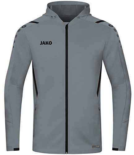 JAKO Herren Kapuzenjacke Challenge, Steingrau/Schwarz, M