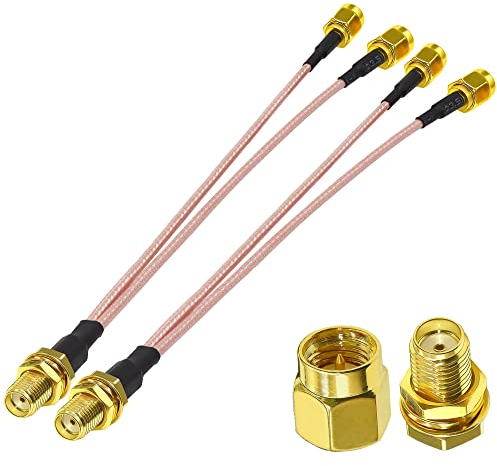 TUOLNK 2er Pack 6 Zoll 15 cm SMA Buchse Splitter SMA Buchse zu Dual SMA Stecker V förmiges Koaxialkabel für drahtlose und drahtgebundene Netzwerke SMA Buchse Adapter Koaxialkabel V Typ