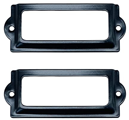 Adiyer Etikettenhalter, Metallrahmen, 83 x 30 mm, Schwarz, 24 Stück