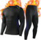 Roadbox Mens Thermal Underwear Suit Fleece Lined Long Sleeve Tops & Pants Compression Workout Base layer for Winter Work Fishing