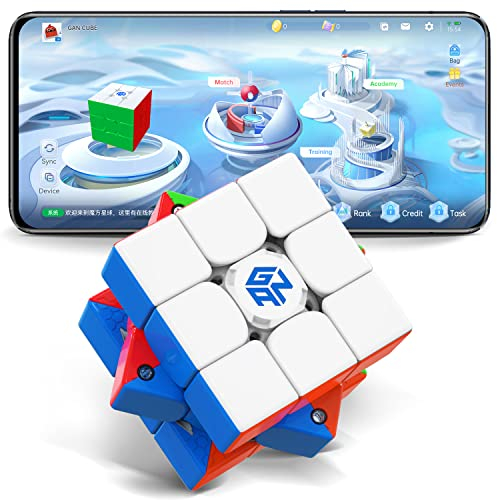 GAN 356 i3 Stickerloser Speed Cube, 3x3 Smart Cube Magnetischer Würfel Intelligentes Tracking, Timing, Bewegungen und Schritte messen mit CubeStation App Puzzle Spielzeug (Roboter Nicht enthalten)
