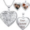 Farfume Locket Necklace For Women, Silver Heart Personalized Photo lockets, Mothers Day Gifts for Mum from daughter, Valentines for Boyfriend Girlfriend (4C Daisy-Silver Custom（custom）)