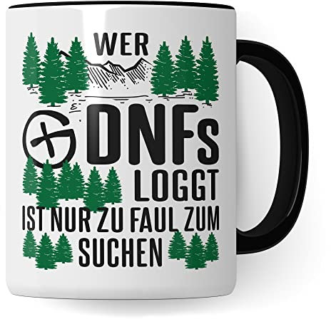 Geocacher Tasse, Geocaching Geschenk Geocaches Kaffeebecher, Kaffeetasse Humor Witz Geschenkidee für Cacher, DNF Becher