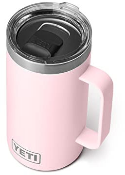 YETI Rambler 24 oz Mug, Vacuum Insulated, Stainless Steel with MagSlider Lid, Ice Pink