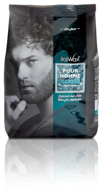 Italwax Pour Homme Hard Wax Beads Barber Edition 500g (1.1 lb) – Professional Film Wax for Face, Gentle & Precise Hair Removal, No Strips Needed