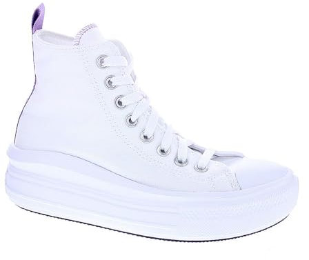 Converse Chuck Taylor All Star Move Platform Sneaker, White/Pixel Purple/White, 37 EU