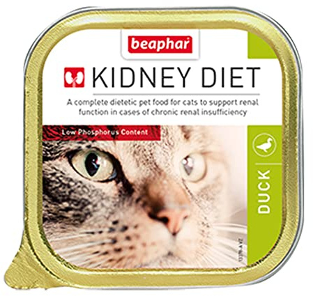 Beaphar – Kidney Diet Food for Cats 100g – Tasty Duck Flavour – Complete Dietetic Food for Cats with Chronic Renal Insufficiency – Restricted Level of Protein – Low Phosphorus Content
