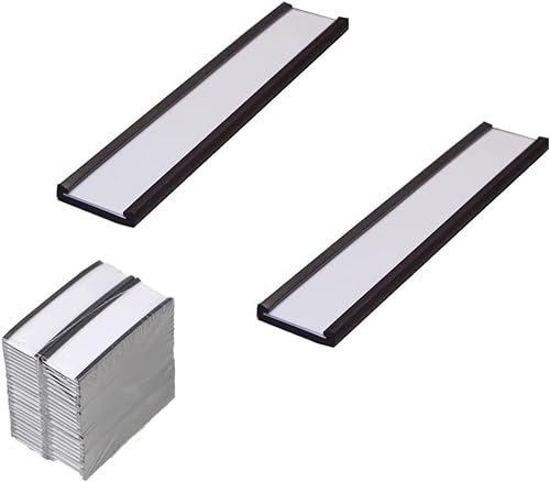 Magnetische Etikettenhalter mit Schutzfolien aus Kunststoff, transparent, für Metallregal, magnetische Etiketten und Etiketten (7,6 x 2,5 cm), 30 Stück