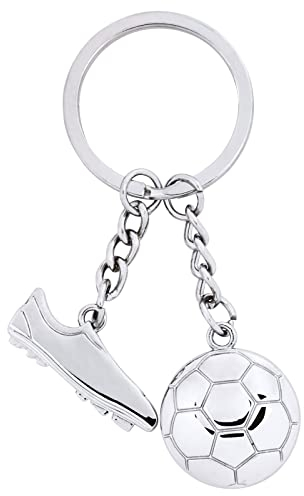BETESSIN 1Stk. Schlüsselanhänger Fussball Fussballschuh Auto Keychain Anhänger Deko Schlüsselbund mit O-Ring für Erwachsene und Kinder Geschenkidee Autodeko C