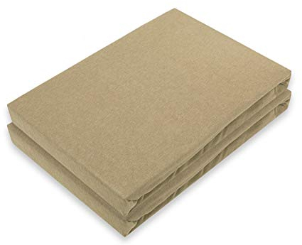 EXKLUSIV HEIMTEXTIL Topper Jersey Spannbettlaken Doppelpack 90x190-100x200 cm Sand