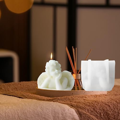Silikonform Engel Kerzenform Gießform Seifenform Kuchen Fondant Silikon Formen Backform Engel Baby Silikonform für Tortendeko, Schokolade, Seife, Sojawachs Kerzen, Handwerk