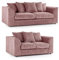 New Luxor Pink Fabric Sofa Suite 3 Seater and 2 Seater Soft Jumbo Cord Sofa Set For Living Room