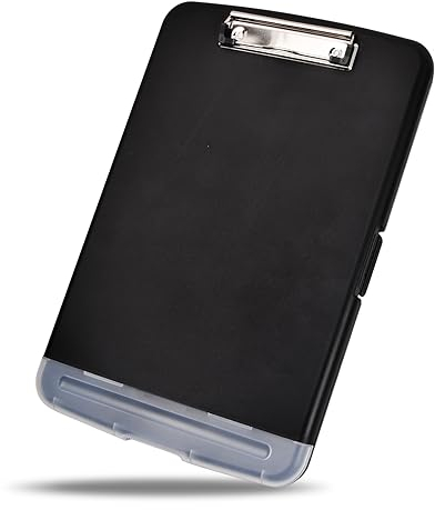 A4 Klemmbrett mit Aufbewahrung Kunststoff, Krankenpflege Dokumente Zwischenablage, Faltbare Schreibmappe Klemmbrett, A4 Slim Clipboard Folder für Schul Heim Büro Werkstatt Konferenz (A)