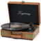 Trynnay Plattenspieler Schallplattenspieler 3-Gang-Bluetooth, tragbarer Koffer-Vinyl-Player mit integrierten Lautsprechern, Plattenspieler, verbesserter Audio-Sound, PU-Leder Retro Brown