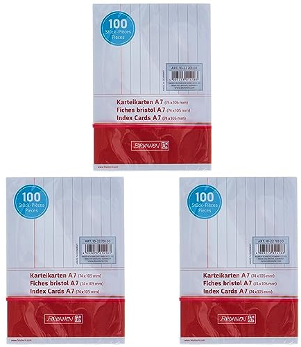 Karteikarte A7 lin ws 100St (Packung mit 3)