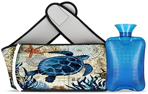 Vintage Schildkröte Wärmflasche Wärmflasche mit weicher Taille Abdeckung Warm Wasser Tasche für Hand Schulter Beine Rücken Nacken Warm