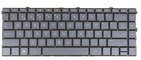 AzubayCom Teclado español para portátil HP Pavilion 14-dw 14-dw0000 14-dw1000 14m-dw0000 14m-dw1000, 14-dv 14t-dv000 14-dv0000 14-dv1000 14-dv2000, 14-ec 14-EC0 000 14-ec1000 14-ec1000 Retroiluminada,
