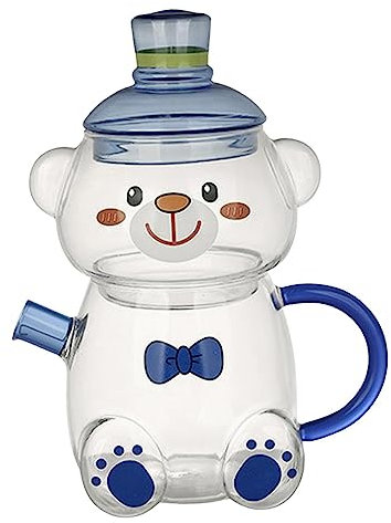 rockible Glas-Wasserkrug mit Glasbecher, Wasserkaraffe, Glaskaraffe, Krug für Nachttisch