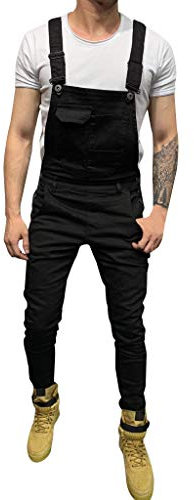LOIJMK Arbeitslatzhose Herren, Vintage Arbeitslatzhose für Herren Lange Hosen Funky Outdoorhose Herren Freizeithose mit Taschen Retro Hose Männer Winterhose Sporthosen Herren Lätzchen Hose
