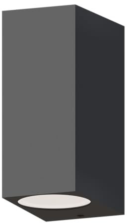 CALEX Bergamo Wandleuchte, für Außen & Innen, 2x GU10 Fassung, Rechteck, Up & Downlight, wasserdicht, ohne Leuchtmittel, Anthrazit