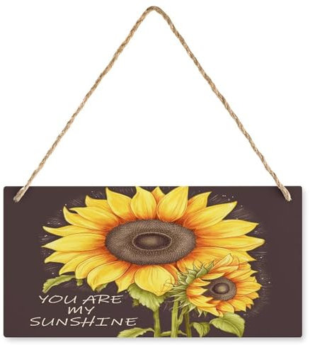 Holzschild zum Aufhängen, Aufschrift You Are My Sunshine, Sonnenblumen-Druck, Wanddekoration, Holzschild, dekoratives Schild, Hängeschild aus Holz