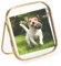 SUMTree Gold Glas Bilderrahmen Metall Desktop Fotorahmen Glasrahmen für Gepresste Blumen Geometrische Ornament für Geburtstag Weichnachten Abgerundetes Quadrat mit U-Bügel mini 10,2x10,2cm 4x4 inch