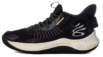 Under Armour Unisex Curry 3Z7 Basketball Shoes, Black/Metallic Gold - 001, 45.5 EU