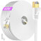 Cable Ethernet 40 Metros, Cat 7 Cable de Red Exterior FTP Blindado Cable Rj45 Plano Lan Cable Network 40m Cable Wifi Gigabit Blanco 10000Mbps 600MHz Alta Velocidad Cable Internet para Enrutador Módem