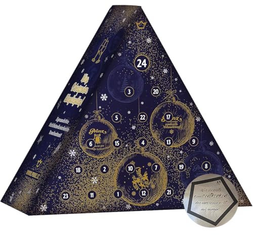 Brennerei Prinz | Adventskalender | Klassik – mit 19 x 0,02 l und 4 x 0,04 l Schnaps- und Likör-Fläschchen | inkl. LOVEVINO Silver Button Sticker