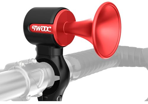 BSSOK Super Campanello Bici Elettronico, 100dB Clacson Bicicletta Elettrico Batteria Bottone Alta Capacità 300mAhAntiscivolo MTB Trombetta bici Per Adulti Bambini (Ricaricabile-Rouge)