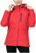 KODMNSW Beheizbare Jacke Damen Heizjacke Wärmejacke Windbreaker mit 3 Zonen Heizung Warme Windjacke Mit Kapuze (Ohne Akku) Outdoor Winterjacke für Skifahren Wandern Rot S Deals Of The Day