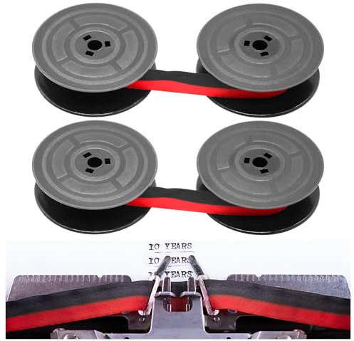 PWGHWG 2 Stück Schreibmaschinenband Rot und Schwarz Nylon Schreibmaschine Farbband Doppel Spule Farbband für Schreibmaschine Kompatibel mit Klassischen Modellen, Jeweils 7 Meter, GR1