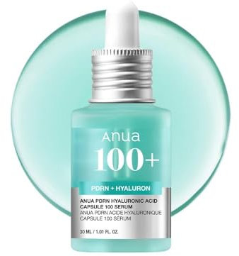 ANUA PDRN Hyaluronic Acid Capsule 100 Serum, Radiant Face Serum, Hyaluronic Acid, Hydration, Moisture Plumping effect, Natural color, Fragrance free, Korean Skincare, 30ml / 1.01 fl. oz