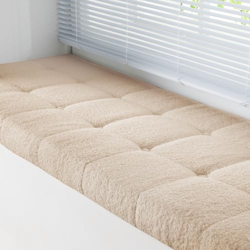 Sitzkissen für Erkerfensterbank, kurz, flauschig, Plüschwolle, Fleece, maßgeschneidert, für Innenmöbel, Leseecke, Schlammeingang, Esszimmer, Küche, rutschfeste Unterseite