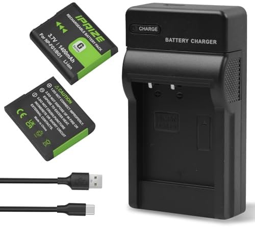 iPrize 2X NP-BG1 / NP-FG1 Batterie 1400mAh et Chargeur pour Sony Cyber-Shot DSC-W30 W35 W50 W55 W70 W80 W120 W150 W220 WX1 WX10 HX9V H7 H9 H10 H20 H70 H50 H55 H90 HX5V HX9V HX10V