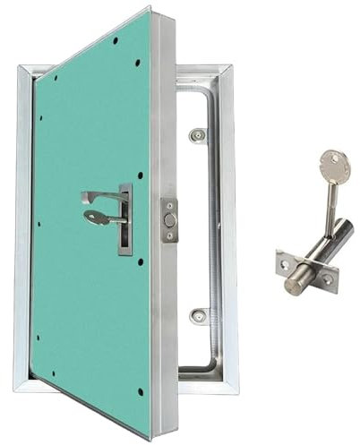 Botola Ispezione Cartongesso Porta di Accesso Chiudibile con Maniglia e Chiave, Pannello di Accesso Al Soffitto Verniciabile, Portello di Ispezione in Alluminio e Cartongesso, Copertura Dei Fori Idrau
