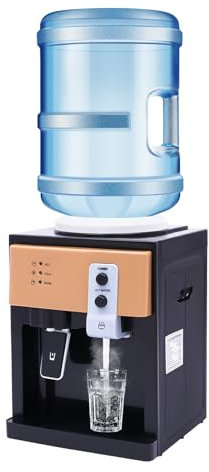 Dispensador eléctrico de agua caliente y fría de 550 W, salida de agua potable, oficina en casa, oficina, escritorio, dispensador de agua para cubo de agua de 5 – 18 L, color negro