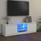 HOMTAKIE Meuble TV avec lumières LED Blanc 120x30x35,5 cm