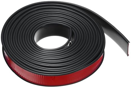 sourcing map U-Shape Edge Banding 91/64 x 19.7ft (36mm x 6M) Self Adhesive TPE Flexible Veneer Tape Soft Edge Strip Protector for Furniture Cabinet Table Protection Repair, Black