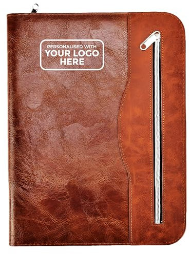 Arpan Conférencier A4 à fermeture éclair avec logo personnalisé - Porte-documents professionnel en similicuir (CL-512-LCD)