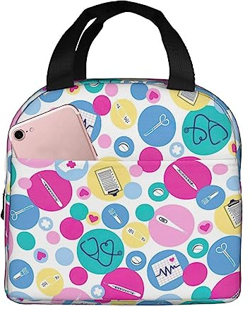 LGHDFYO Linda fiambrera para enfermeras para hombres, mujeres y adultos, bolsa reutilizable para el trabajo, picnic