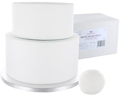 Culpitt Super Soft Sugar Paste | 5kg | White Fondant Icing For Cake Covering, Ready To Roll, Easy To Use - 5kg