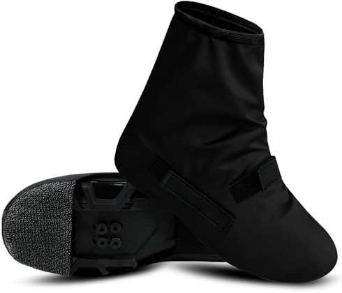 bruwaa Winter Schuhüberzieher Windfest Kälteschutz mit Reflektoren|Cycling Fahrrad Überschuhe für Herren und Damen |Regenschutz Gamaschen für Fahrradfahrer | Verstellbare Klettbefestigung