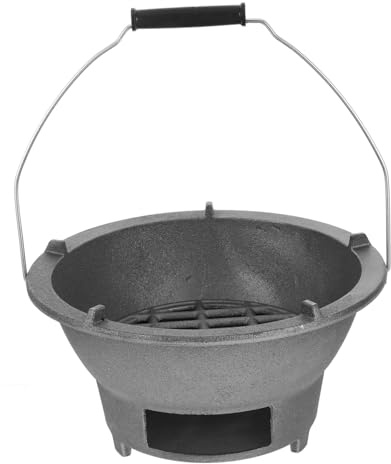 Gatuida Holzkohleofen Aus Gusseisen Kleiner Grill Mit Holzkohlepfanne Für Grill Tragbarer Tischgrill Für Gasherd Und Outdoor-grillen Grillplatte Für Holzkohlegrill Und Innen Und Außengrill