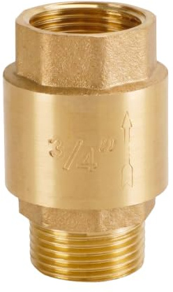 yqdnboiRückschlagventil 3/4 ZollMessing,3/4 MessingRückschlagventil,InlineMessingRückschlagventil,Rückschlagventil zoll,Ruckschlagventil 3/4 zoll,Geeignet für Wasserpumpen,Wasserleitungen