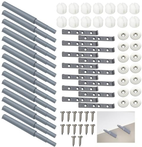 Push To Open Türöffner, Softclose Nachrüsten, 14 Stück Schranktür Dämpfer, Drucktüröffner Für Schranktüren, Push To Open Schranktür, Graue Rückpraller
