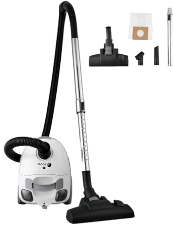 Aspiradora con Bolsa Compacta y Ligera 17kPa, Aspirador Trineo 800W para Hogar, Ideal para Espacios Pequeños, Suelos y Alfombras, Filtro Alta Eficiencia, FAGOR Ares Essential